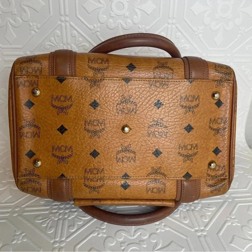 MCMβ Cognac Brown Boston Bag Purse - Picture 15 of 15